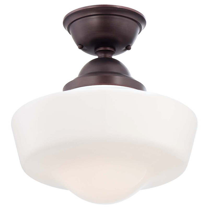 Plafonnier semi-encastré 13,75 po 1 lumière Changir, Bronze brossé