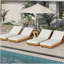 ENSEMBLE DE CHAISE LUNGE EN BOIS D'ACACIA AVEC COUSSIN LUNGE (crème) - version gris foncé assortie disponible-921583017
