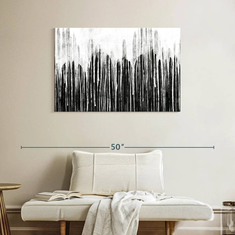 Goutte de peinture noire et blanche Avery, H 26 po x l 39 po