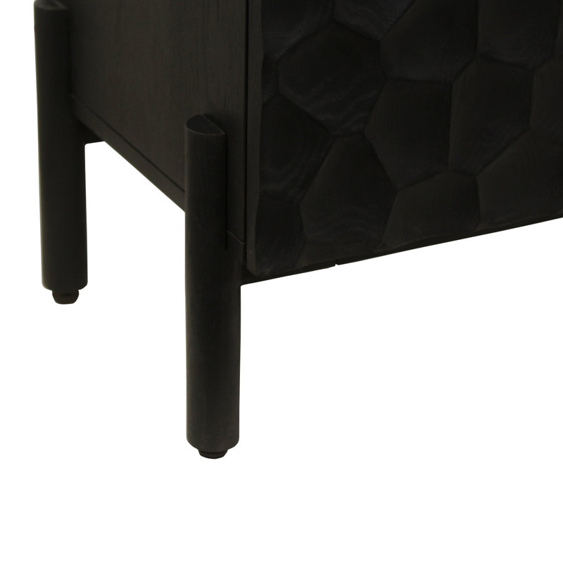71'' W Solid Wood Sideboard, Black