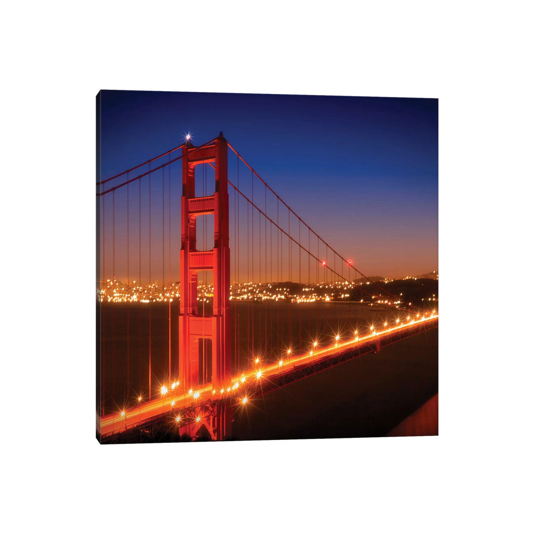 Golden Gate Bridge After Sunset by Melanie Viola - Wrapped Canvas Print