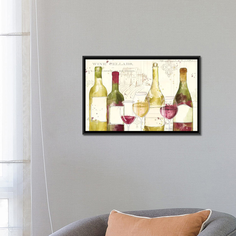 «Chateau Winery I», impression sur toile, H 18 po x l 26 po x P 1,5 po, Toile avec cadre noir, Pas de tapis