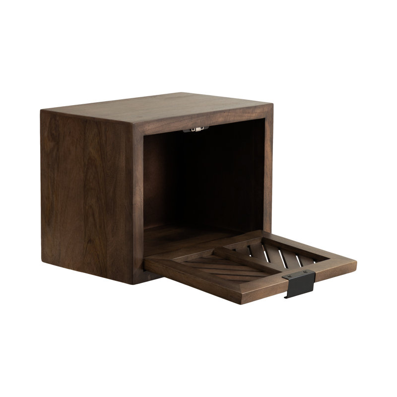 Wood Floating Side Table, Tan