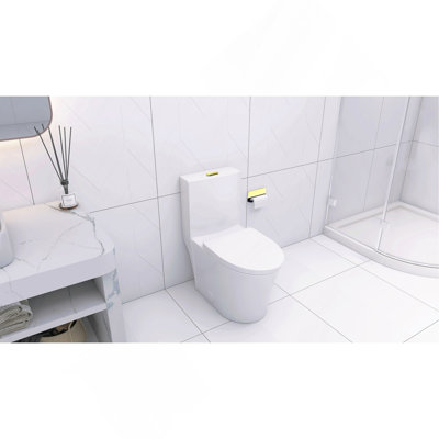 Toilette allongée une pièce - blanc