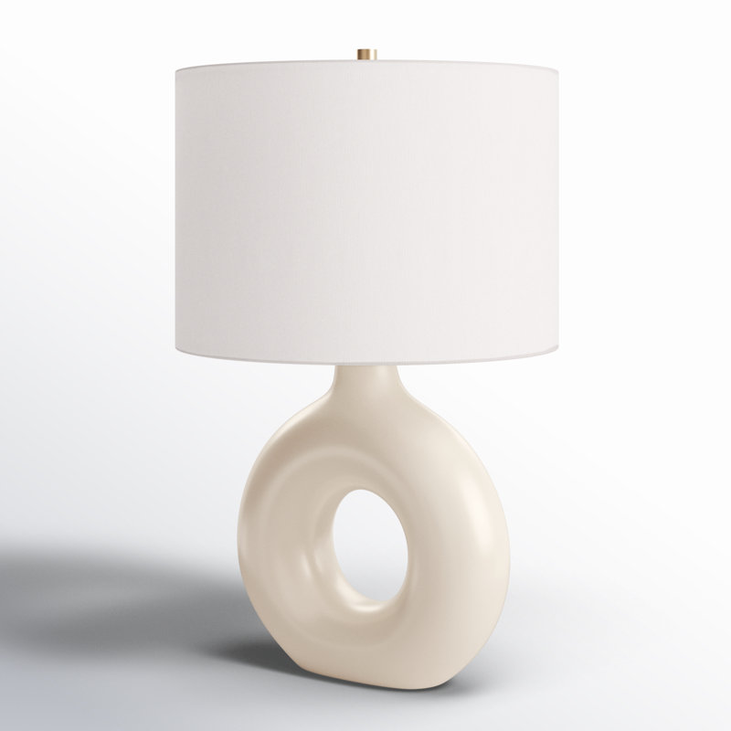 Roumel Ceramic Table Lamp, Cream