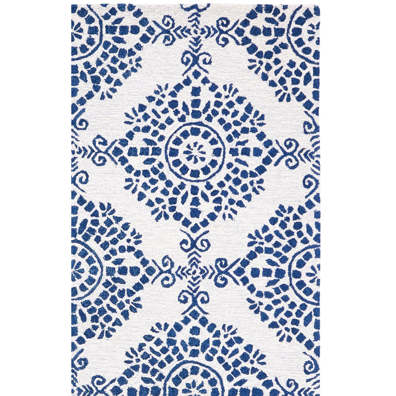 Benninger Micro-Loop Hand Tufted Wool And Cotton With Latex Geometric Rug, Rectangle 8' x 10'