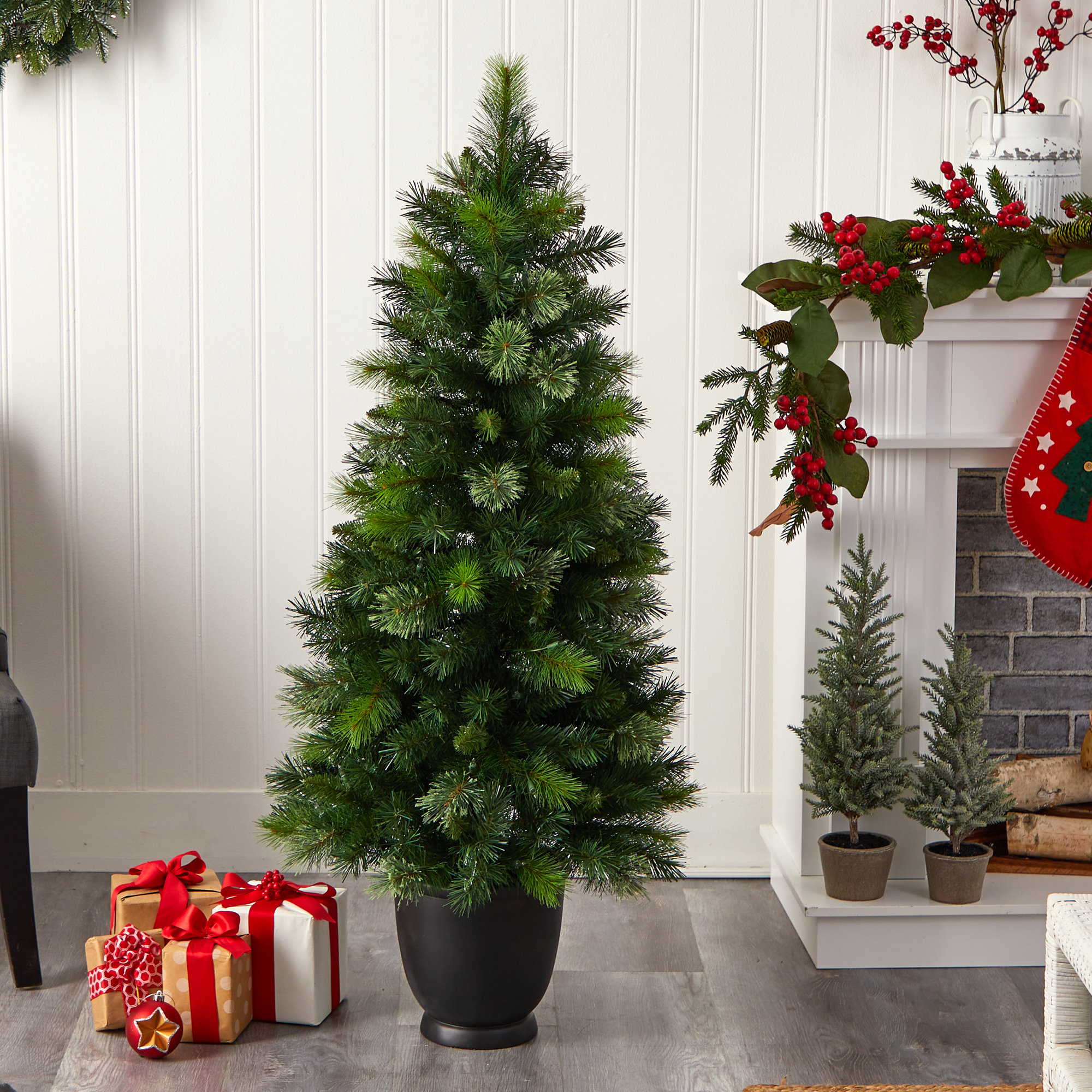 54' Lighted Artificial Pine Christmas Tree