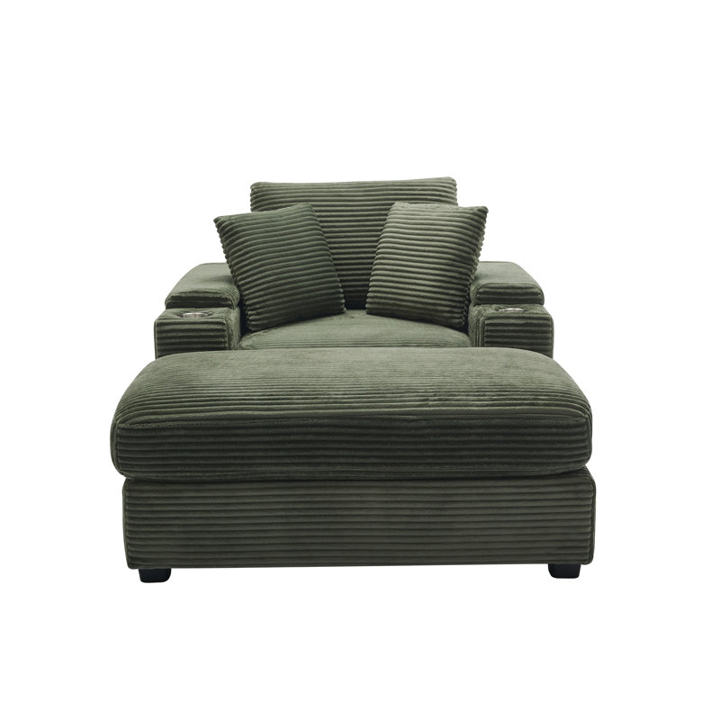Canapé en velours Corduroy, Vert foncé