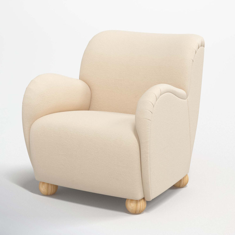 Cowen Polyester Armchair, Classic Pearl Performance Velvet