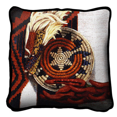 Indian Market Cotton Throw Pillow