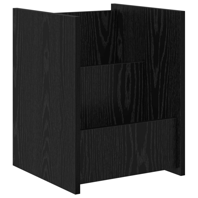 Wood Free Standing Magazine Rack, Black