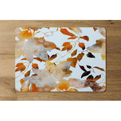 Basalt Polyester, Wood Floral Rectangle Placemat
