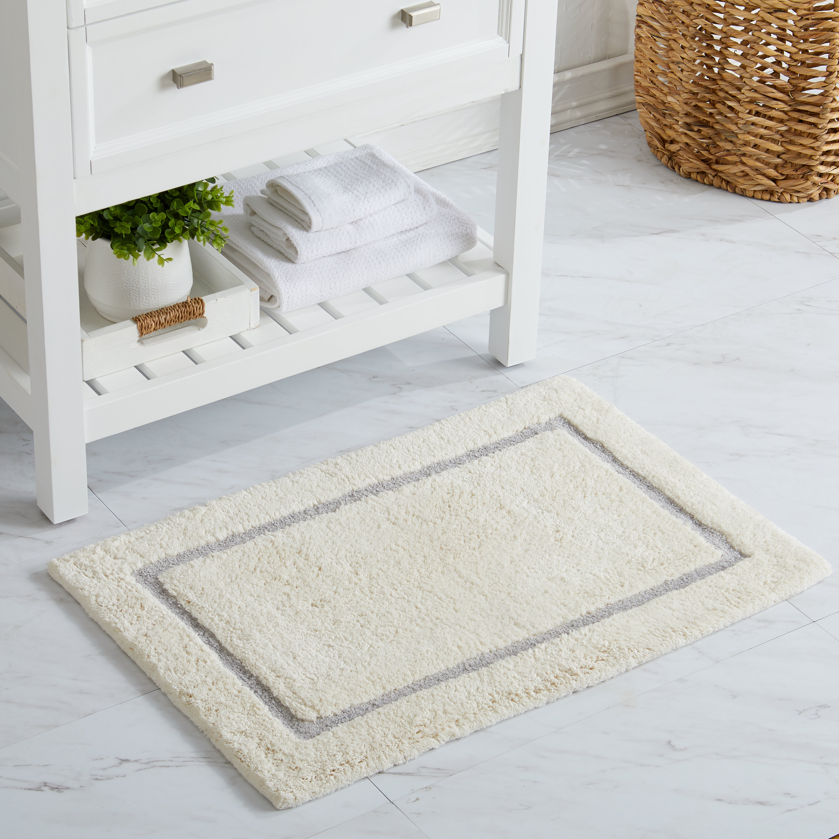 Pebble & Crane Banded Spa Bath Rug | Wayfair