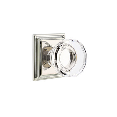 Emtek Passage Knobset w/ Wilshire Rosette and Lowell Glass Knob