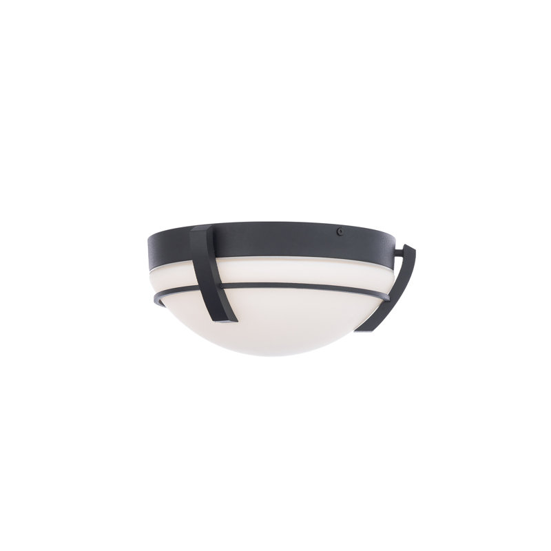 Bradbury 16" Black Opal Glass LED Contemporary Flush Mount