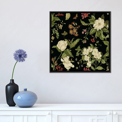 « jardin floral on black i », impression sur toile