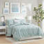 Ensemble de courtepointe réversible en coton brodé avec coussin décoratif, design côtier pour très grand / très grand lit californien-124481909