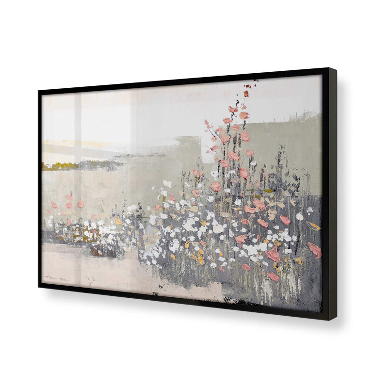 «Floral Haze» sur papier, Cadre noir satiné, H 13 po x l 17 po