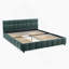 Grand lit tapissier, cadre de lit rembourré confortable, tissu chenille, avec tête de lit et cadre de lit solide. Avec tiroir pour le rangement - Vert (88,5 po x 68,5 po x 31 po)-2037101729-2037101728