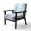Fauteuil d'appoint rembourré «Illar - Aggloméré liquide marbré»