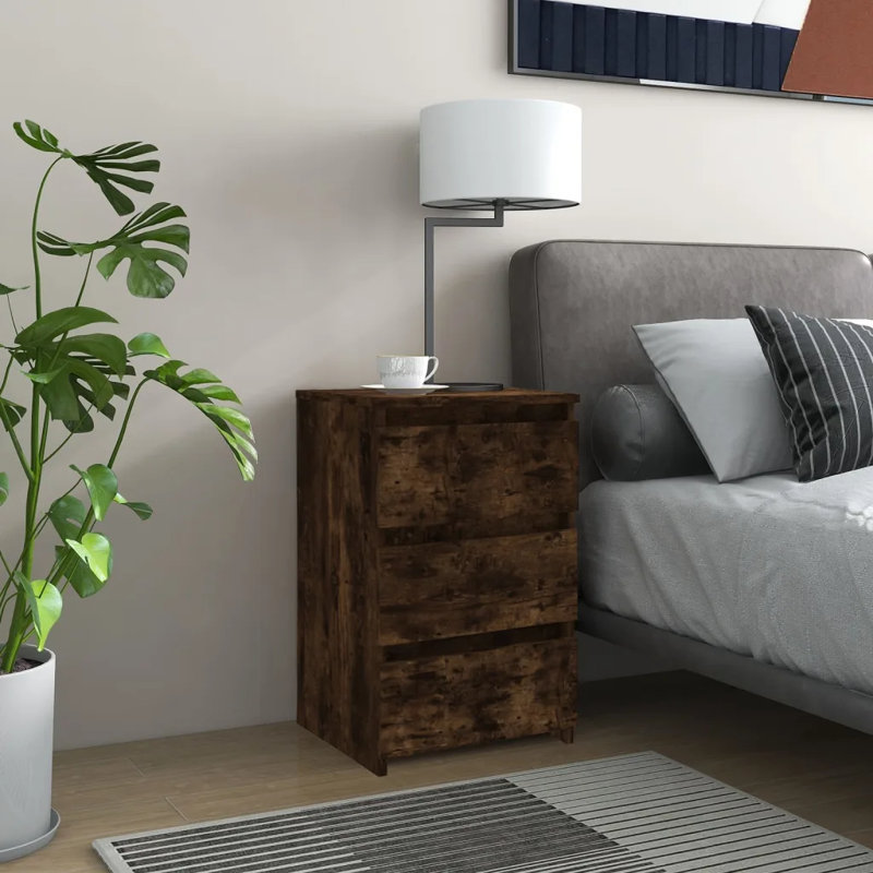 Cowlic Bed Cabinet 40x35x62.5 cm Engineered Wood, Brown, 1