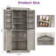 Garde-manger d'angle 71 po gris | Rangement de cuisine à 4 portes de style campagnard-473301491