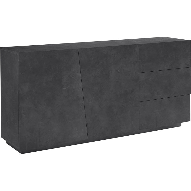 Bayonne 180 Cm Wide 3 Drawer Sideboard, Ardesia Grey