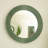 31" Round LED Smart Afrim With Thick Green Frame, 3 Color Temperatures & Dimmable Backlight, Waterproof PU Art Decor-1097860324