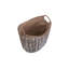 Wicker Scoop Neck Hessian Lined Basket-621230022