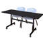 Table gigogne d'appoint Nevjana, 2 chaises empilables-32962089-32962099-32962092