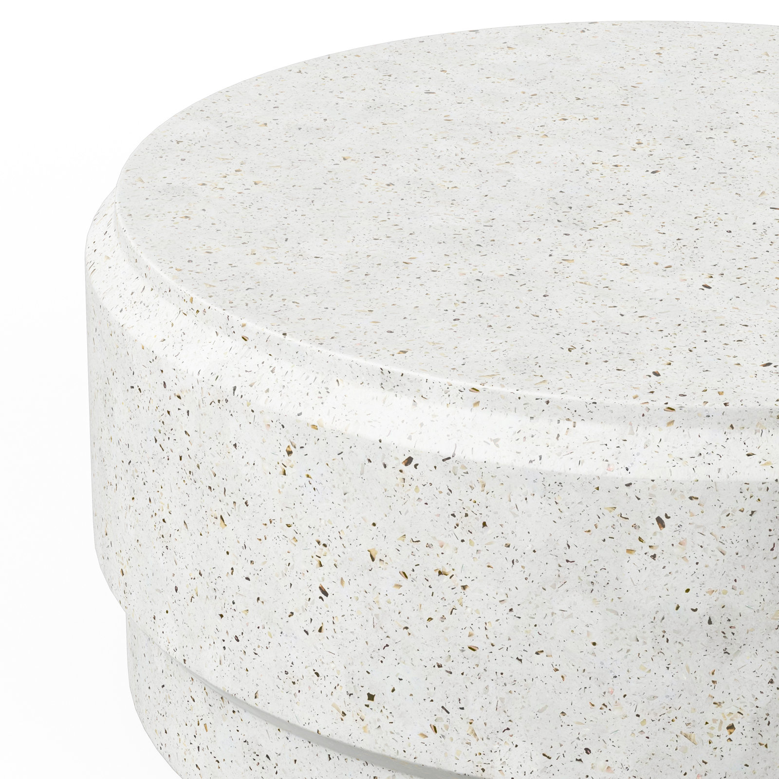 Cassis Single Coffee Table, Ivory Terrazo
