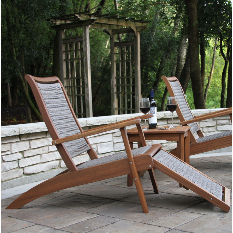 Chaise de patio avec repose-pieds Maurelle, Gris