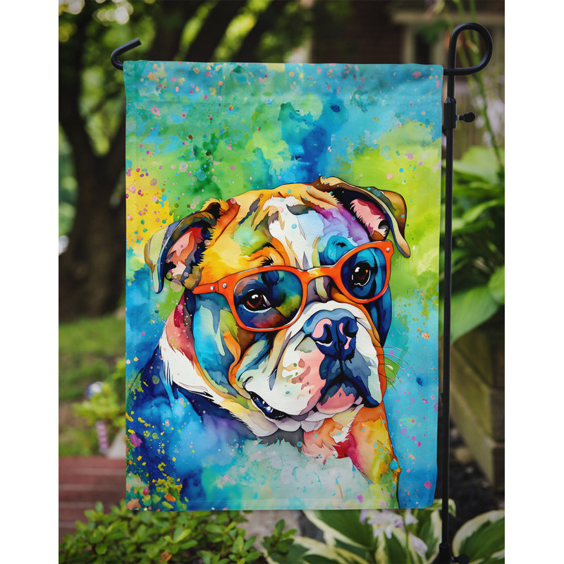 Hippie Dawg Garden Flag, English Bulldog
