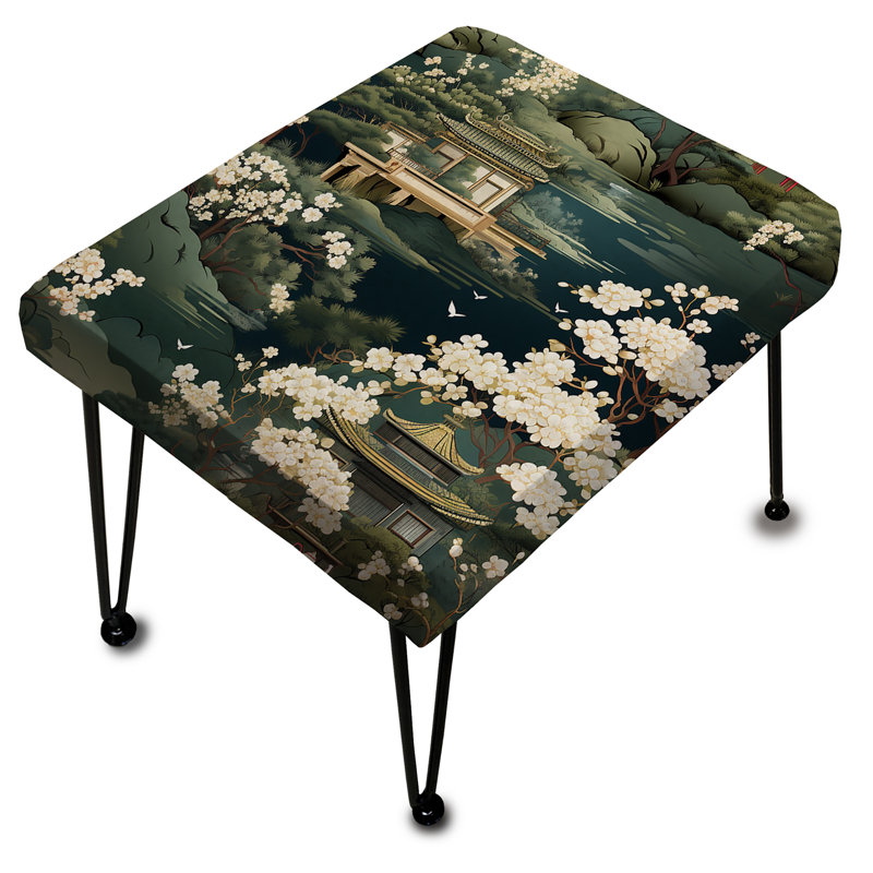 Tea House Elegance - Chinese Rectangle Ottoman