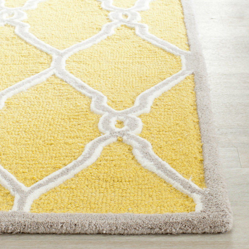 Duong Geometric Wool Hand Woven Area Rug, Rectangle 152 x 244 cm