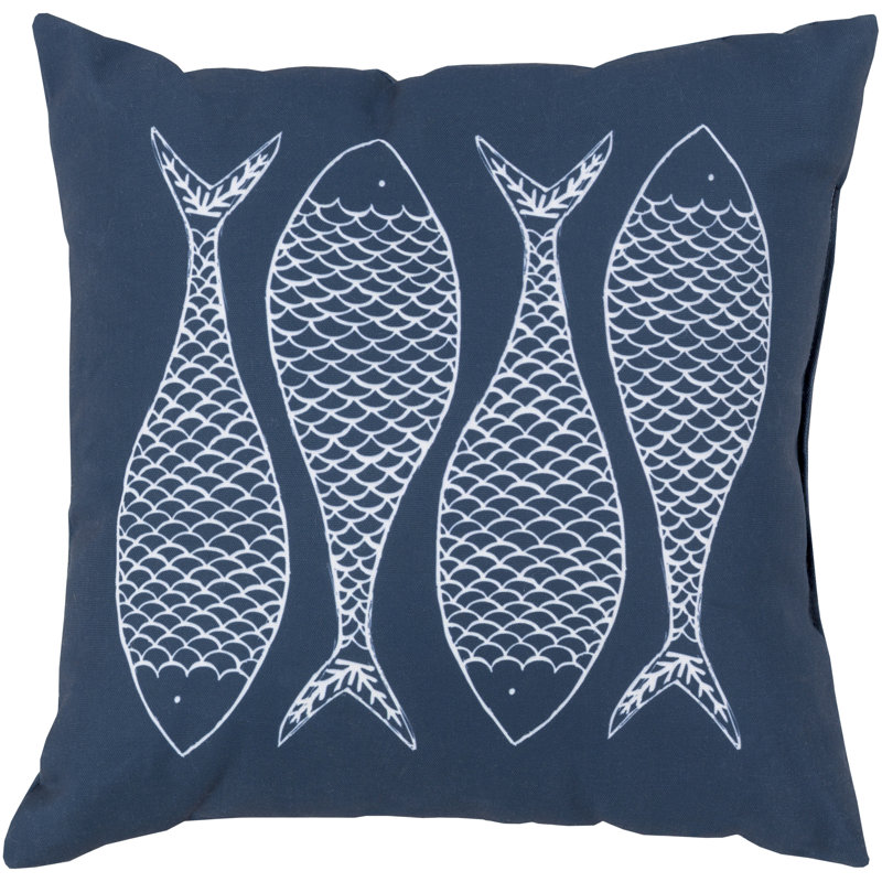 Rain Geometric Outdoor Throw Pillow, Aqua, 18" H x 18" W x 1" D