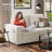 Mangino Modern Upholstered Square Arm Loveseat With Storage Pockets & Built-In USB Port - Chenille Gray-1285368180-1285368181