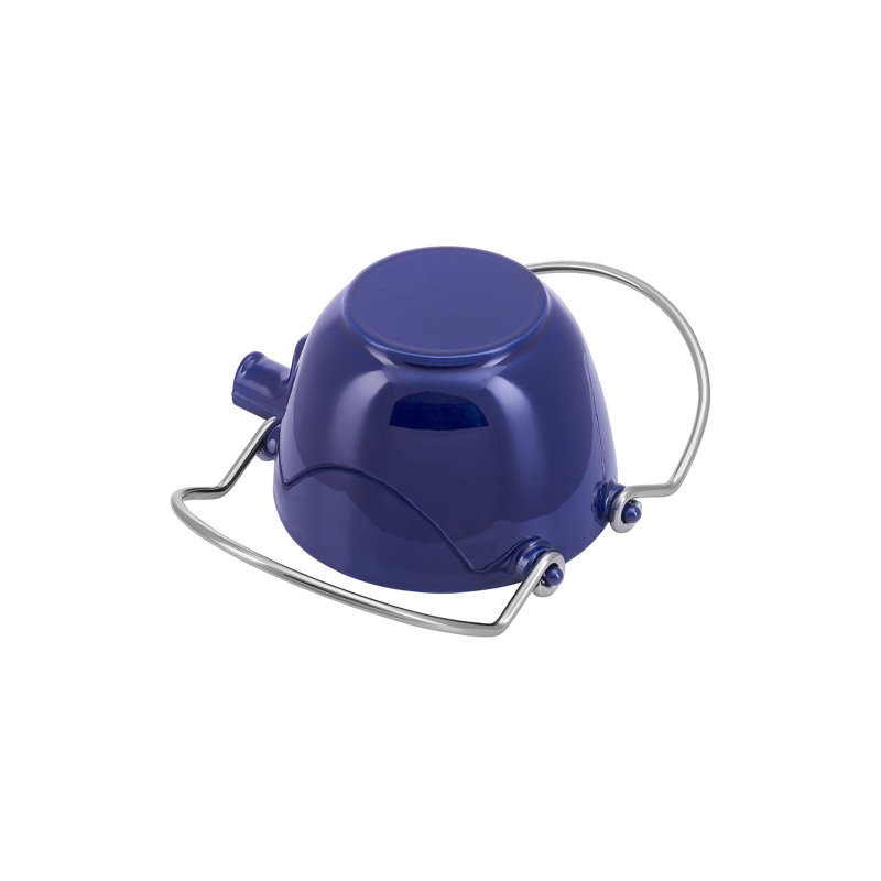 Staub Cast Iron 1.22-qt Round Tea Kettle, Dark Blue
