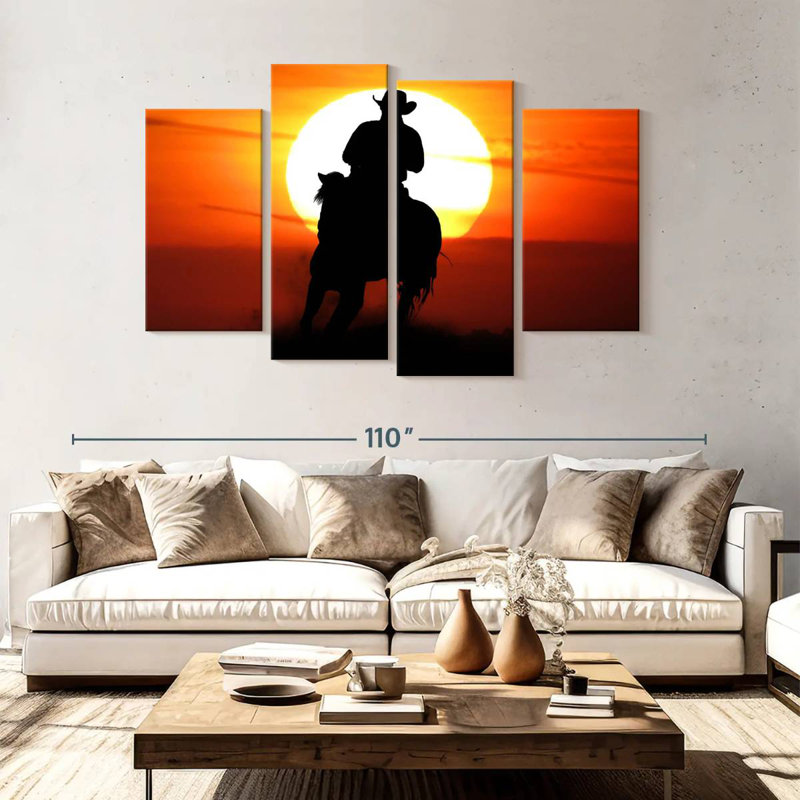 Lelar Sunset Cowboy, 54" H x 84" W