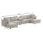 Canapé modulaire en U de 6 pièces avec canapé de rangement surdimensionné de 163 po et repose-pieds avec console-137535806
