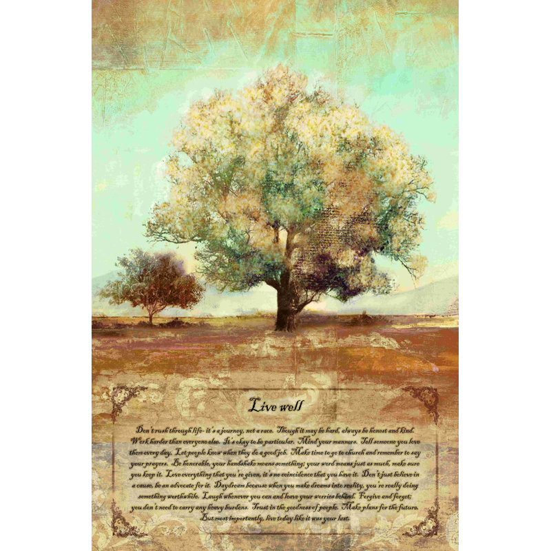 «Live Well Tree», impression sur toile tendue, H 18 po x l 12 po