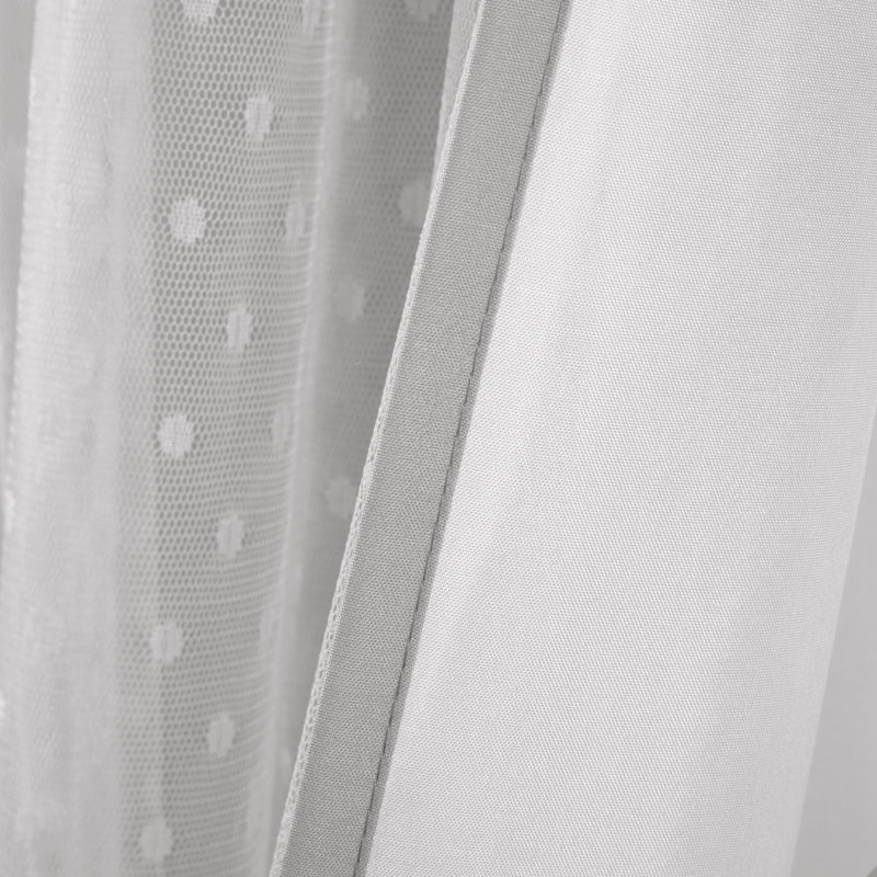 Polka Dot Sheer Sheer Curtain Pair, Light Gray