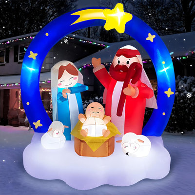 6ft Christmas Inflatables Nativity Scene Outdoor Decorations -  The Holiday AisleÂ®, A162A43652714931A97B883B43EF8F92