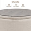 Repose-pieds capitonné rond 27,2 po avec rangement-373192634