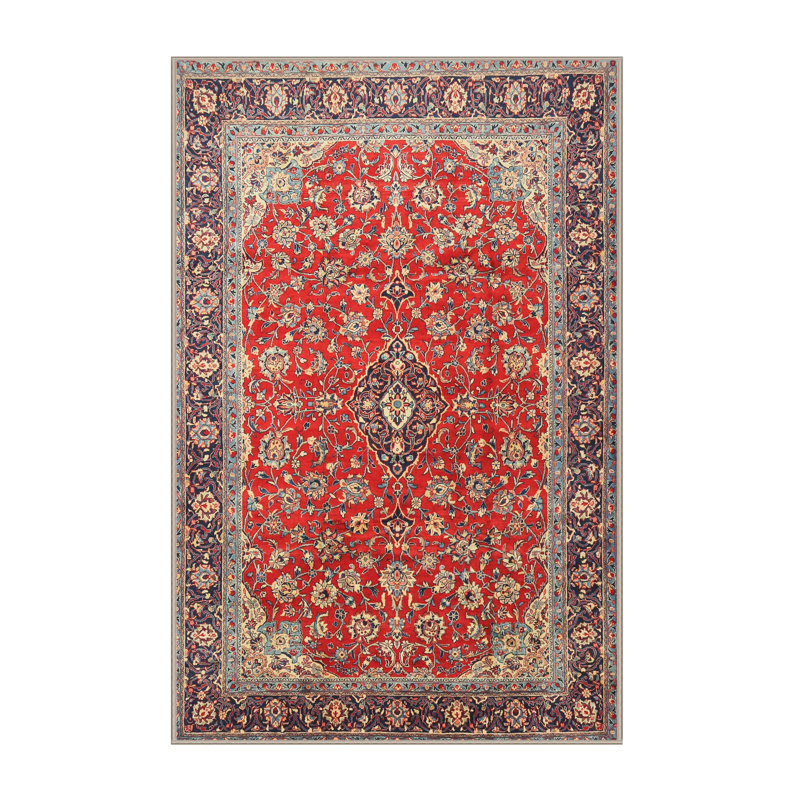 Tapis traditionnel rouge / gris / beige Dohosane, Rectangle 4 pi x 6 pi