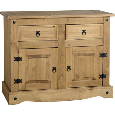Castillon 100 Cm Wide 2 Drawer Solid Wood Combi Chest