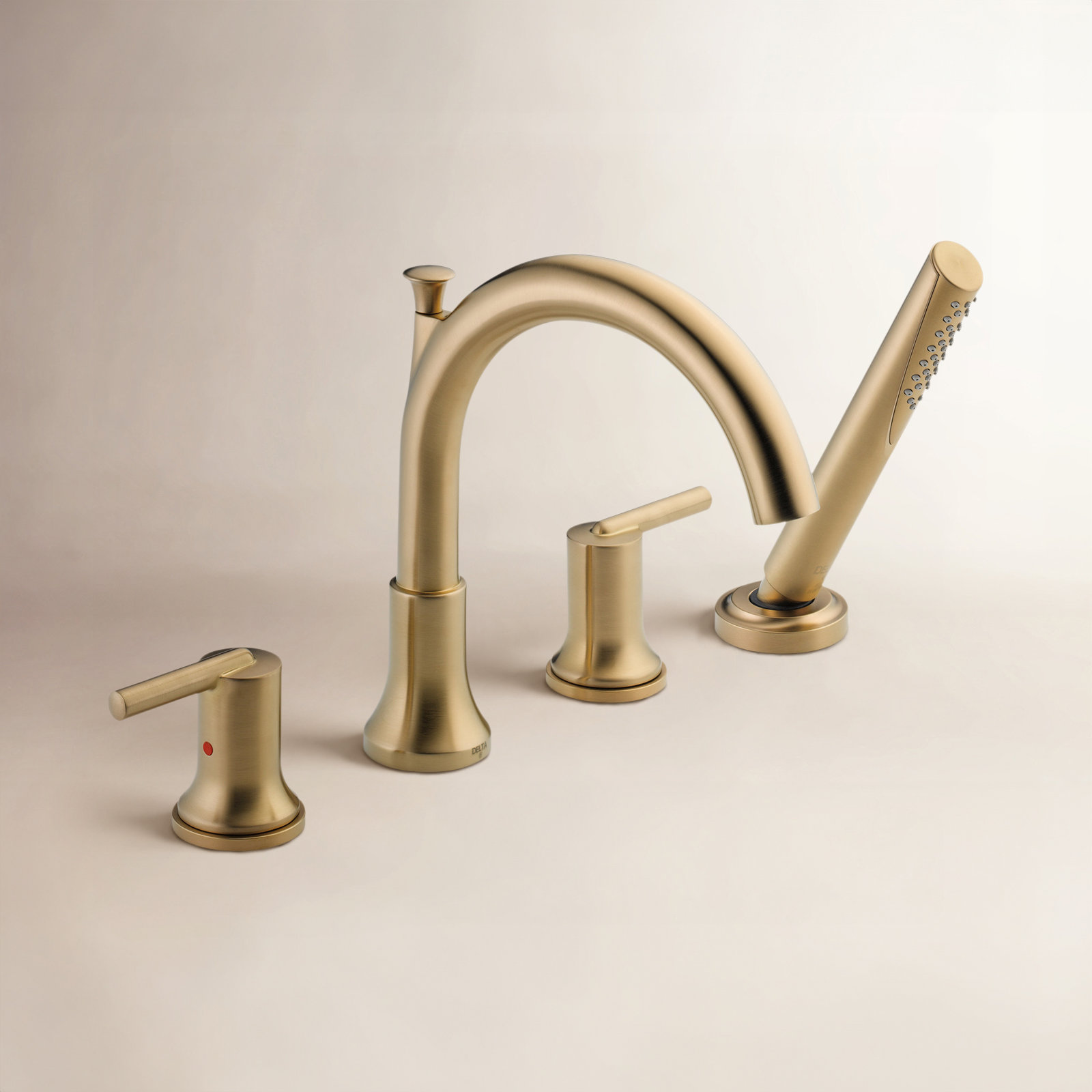 Trinsic Deck Tub Filler with Handshower, Brilliance Champagne Bronze
