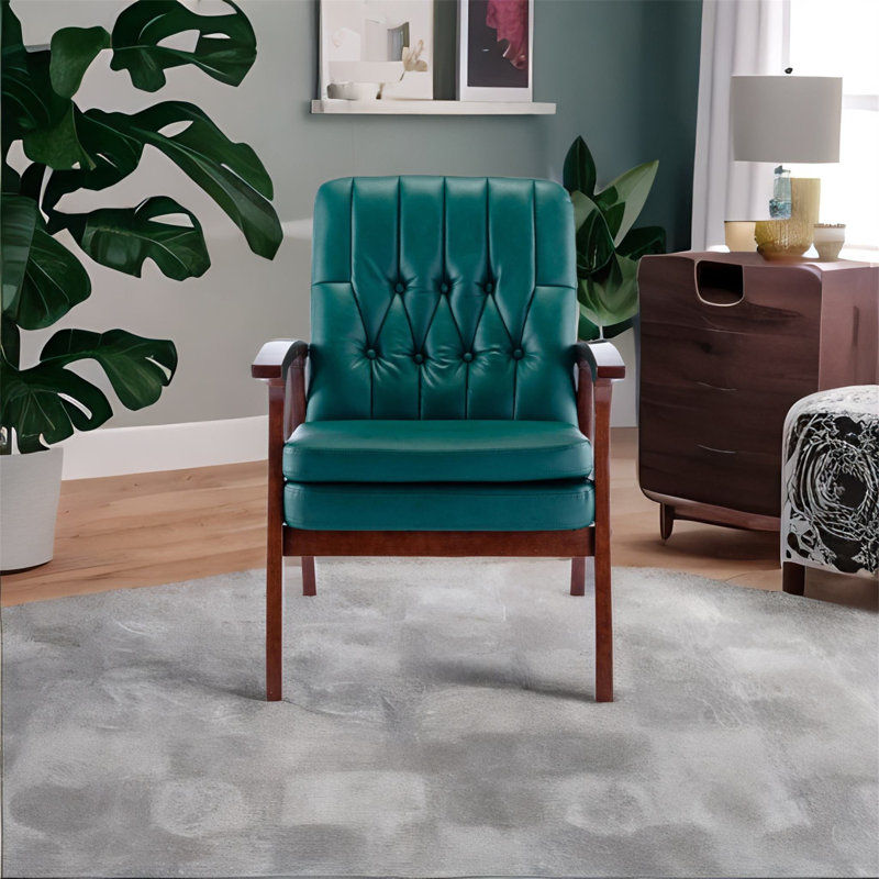 Fauteuil en cuir végétalien, Similicuir vert