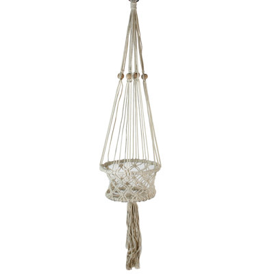 43" Lattice Macrame Hanging Planter Holder