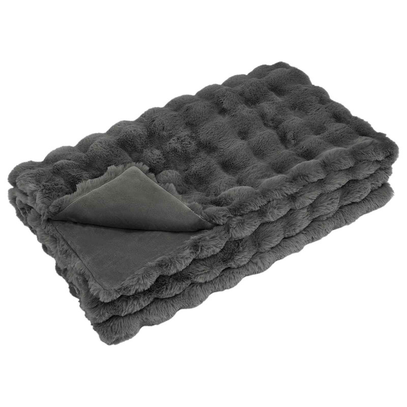 1-36 Throw Blanket, Dark Grey, 130cm x 150cm
